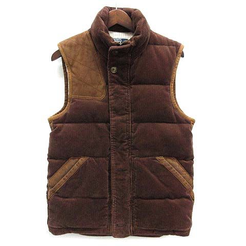 レザー ベスト ブラウン ポケット付き RALPH LAUREN Ralph Lauren