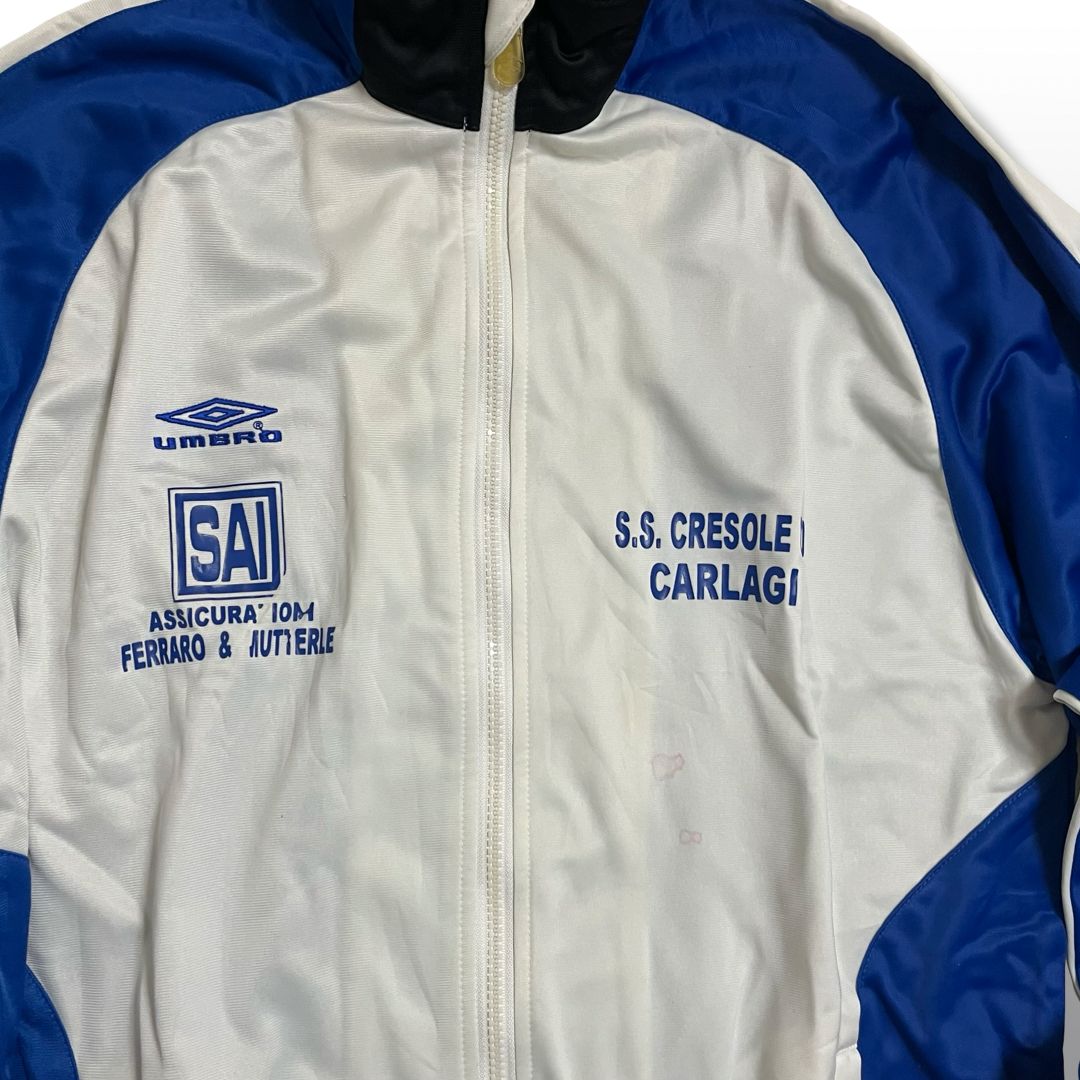 希少 90s アンブロ イタリア製 S.S.CRESOLE トラックジャケット L 白青
