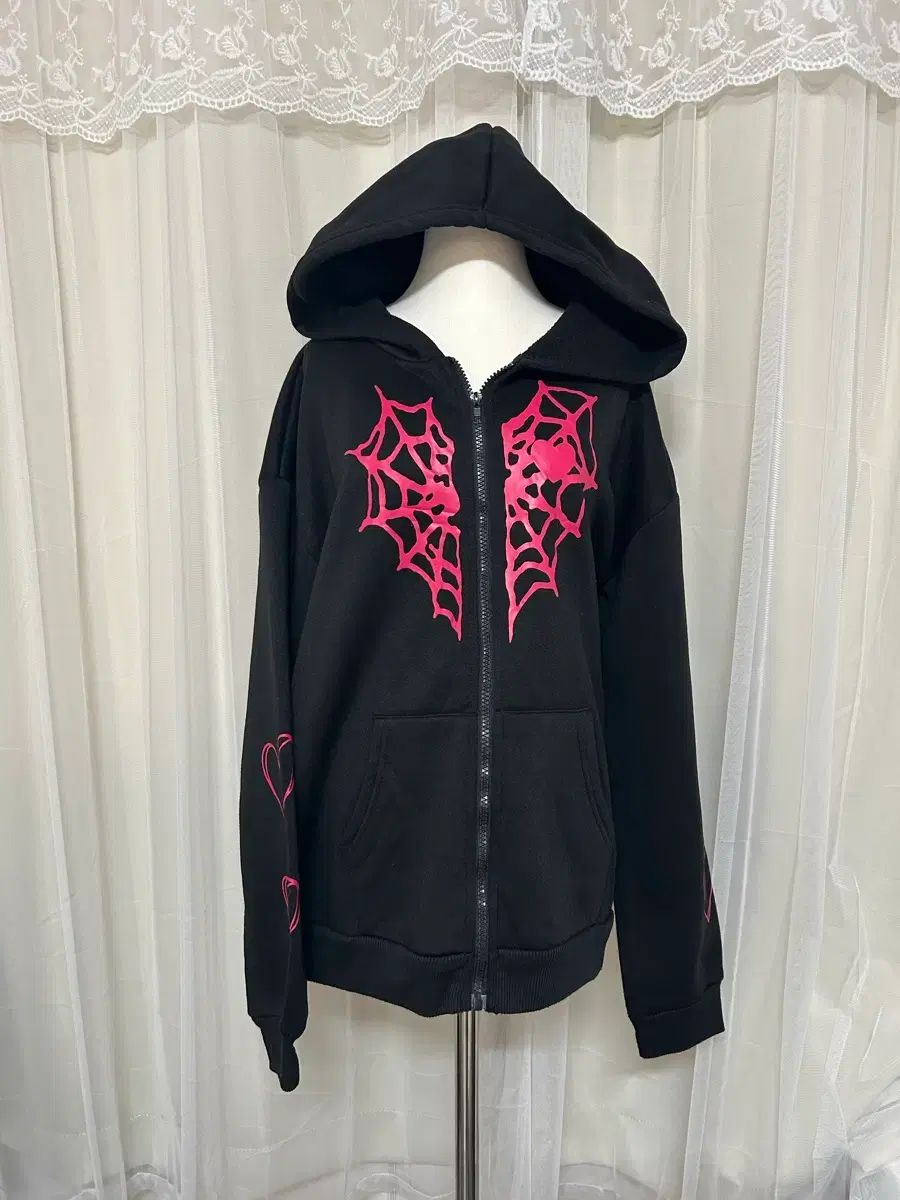 SHEIN BLACKPINK 蜘蛛の巣 ジップアップフーディー - メルカリ