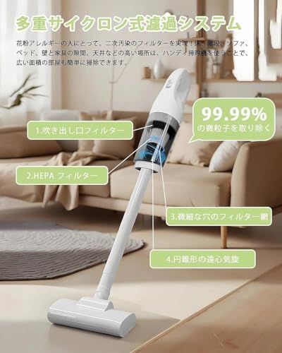 掃除機 【2025革新版&38000pa 超強力吸引】掃除機 コードレス 2way 5