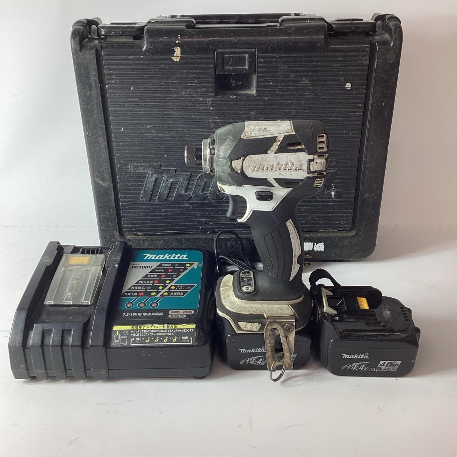 MAKITA マキタ インパクトドライバ 充電器・充電池2個・ケース付 14.4v 