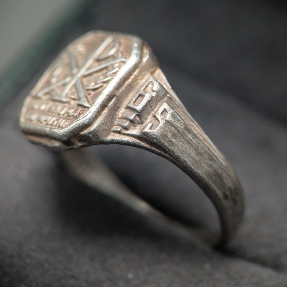 最終価格】1950s LGB STERLING 925 レリジャスリング 25号 8g Chi-Rho 