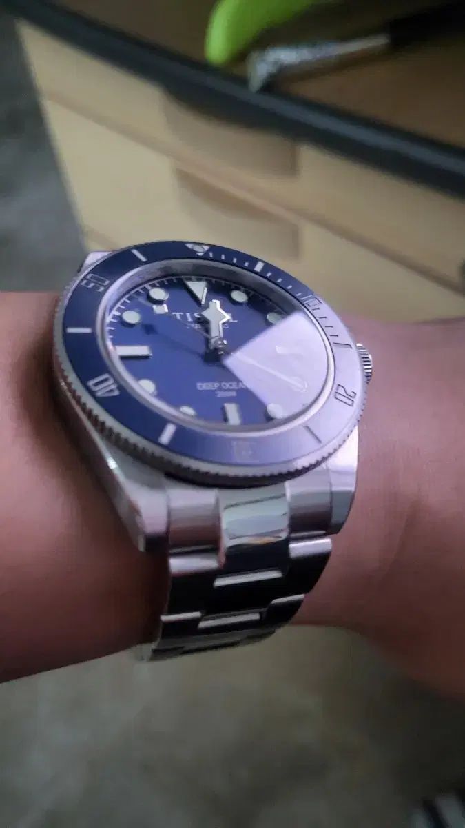  ティセル ディープオーシャン デニム版 オートマチック ウォッチ モックネック 自動巻き時計 腕時計(アナログ)