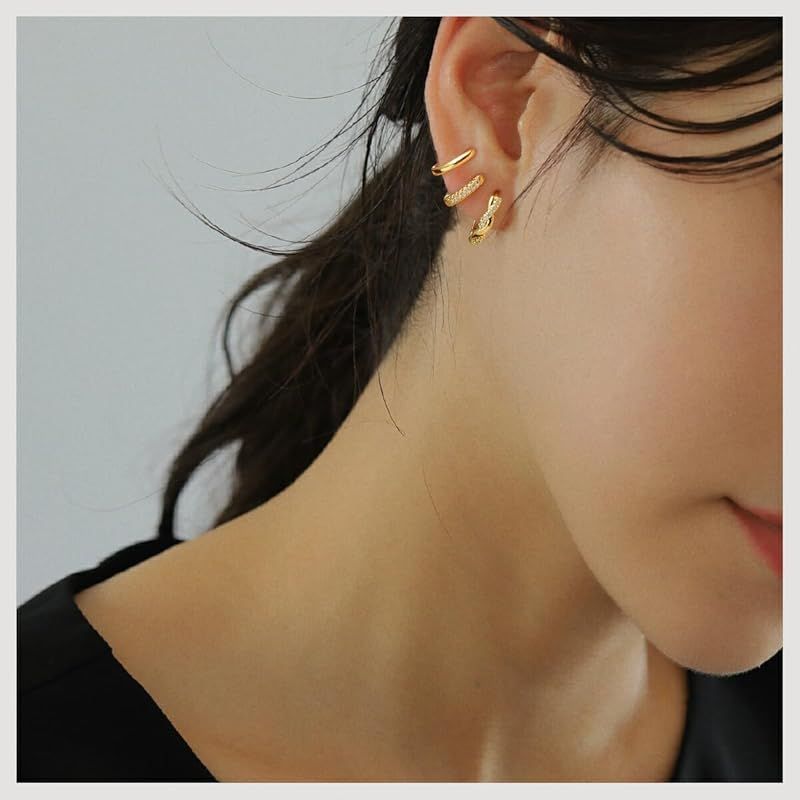 【Mesaro】3ペア ピアス レディース フープピアス リング サークル 中折れ キャッチレス 開閉式 ジルコニア シルバー ゴールド 小さめ 小さい 小振り 小ぶり シンプル つけっぱなし 両耳用 セ