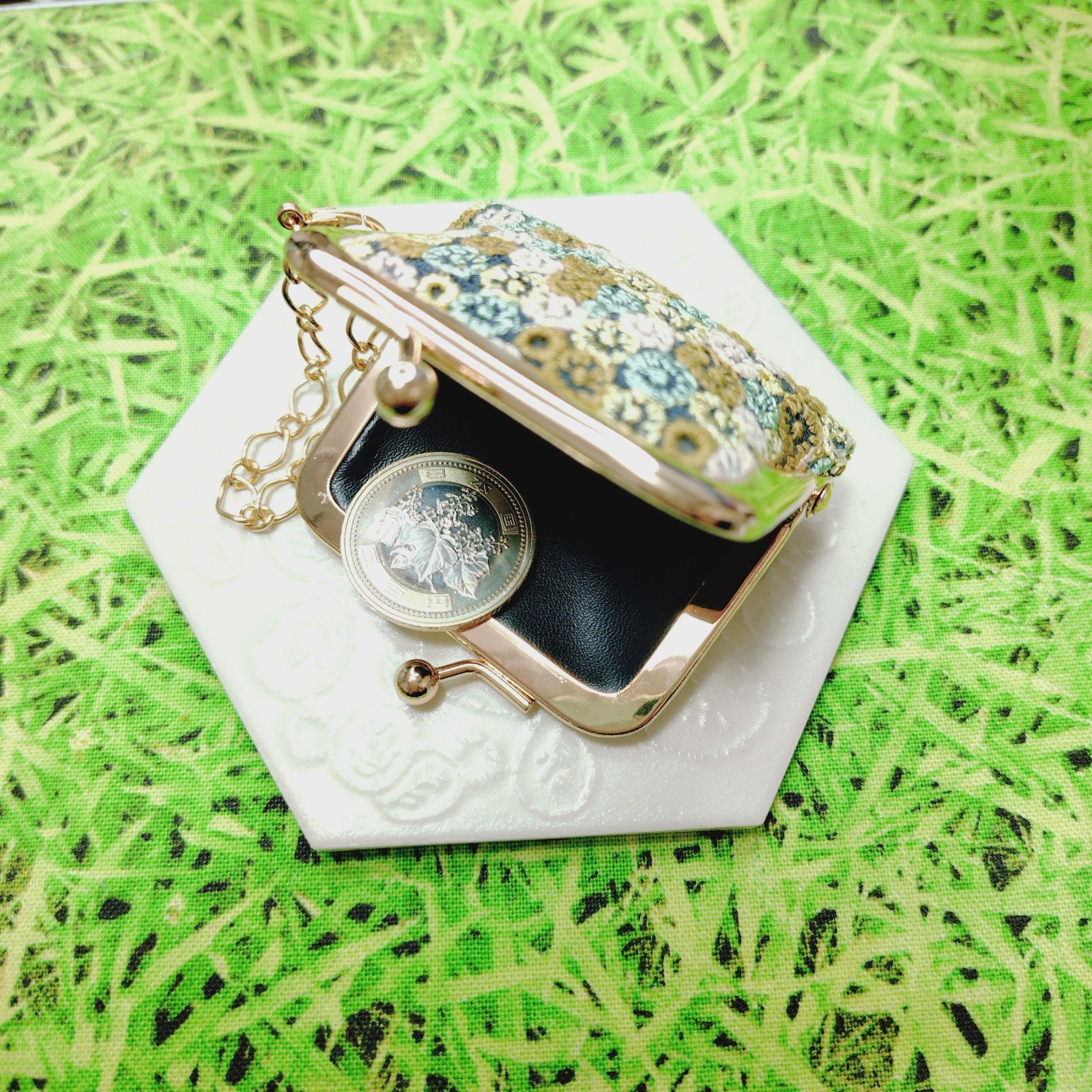 ミナペルホネン✨skyful スカイフル dark mix ダークミックス✨がま口