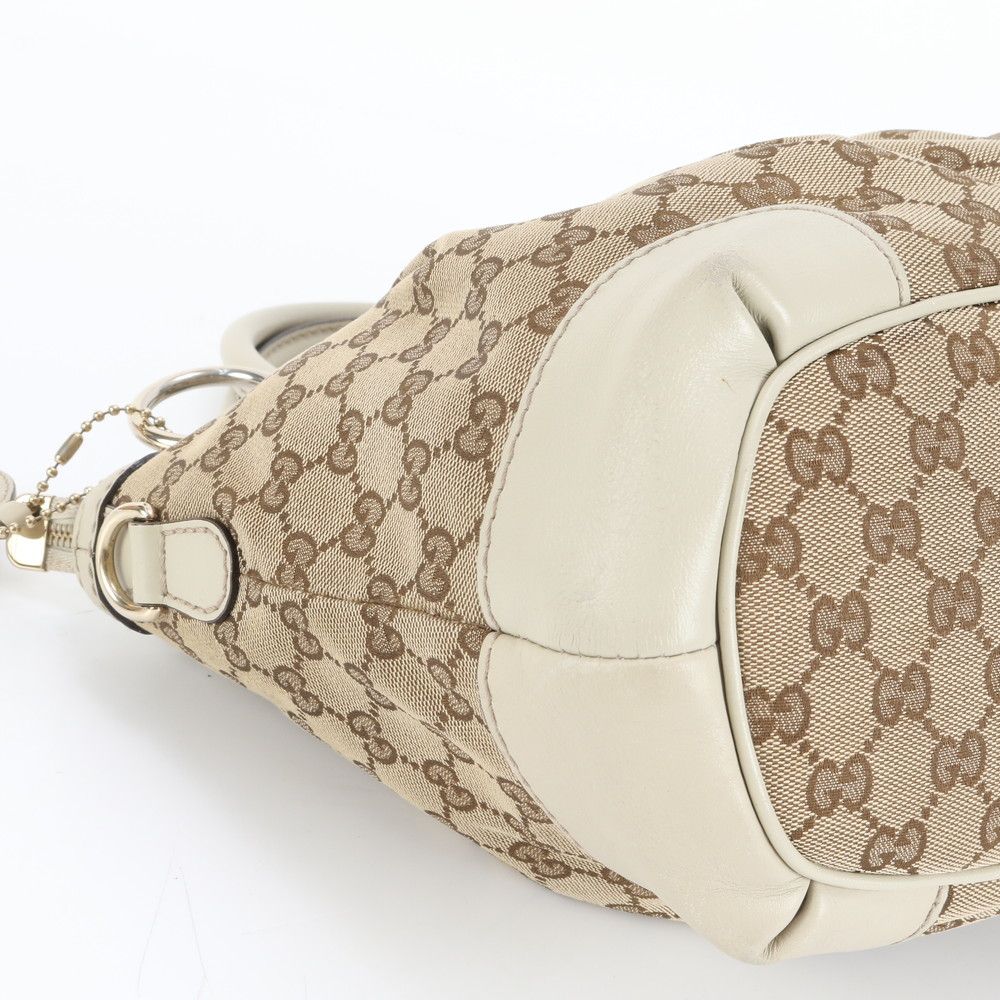 美品 グッチ GG キャンバス スーキー 247902 レザー トート バッグ