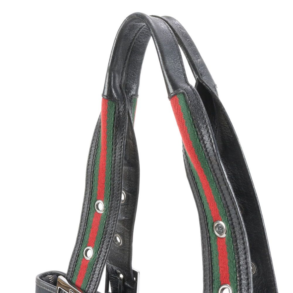 美品 グッチ GG キャンバス シェリー ライン 131186 レザー トート