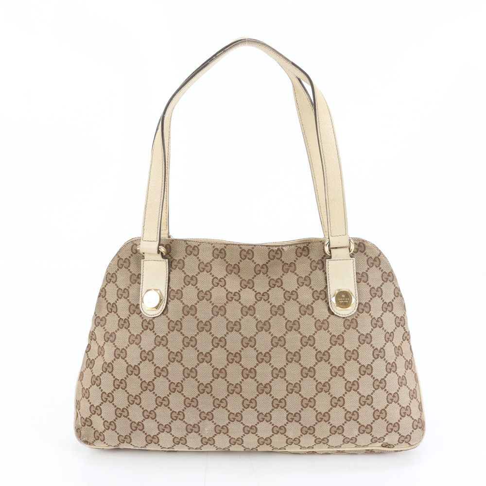 グッチ GG キャンバス 163288 レザー トート バッグ 肩掛け ショルダー