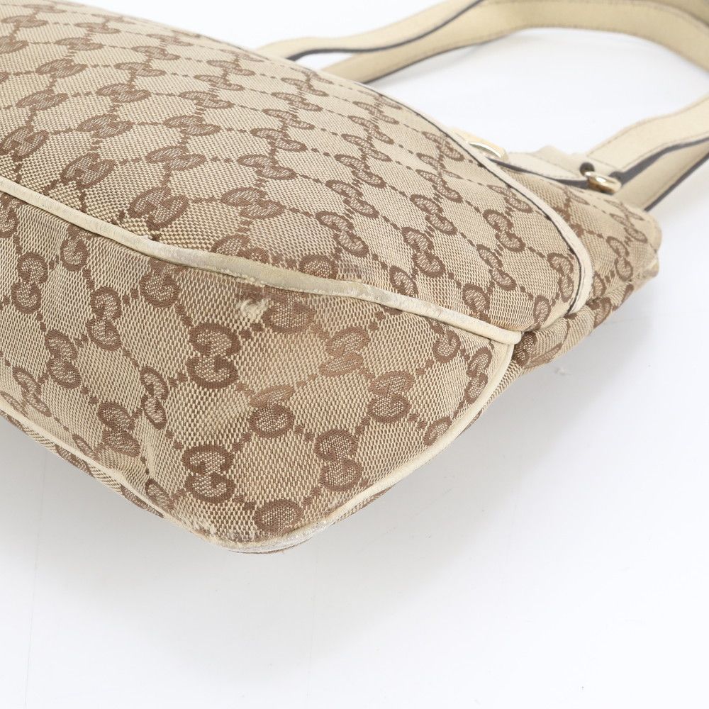 オールドグッチ ショルダーバッグ ハンドバック 真鍮色 キャンバス レザー グッチ GG キャンバス 163288 レザー トート バッグ 肩掛け ショルダー