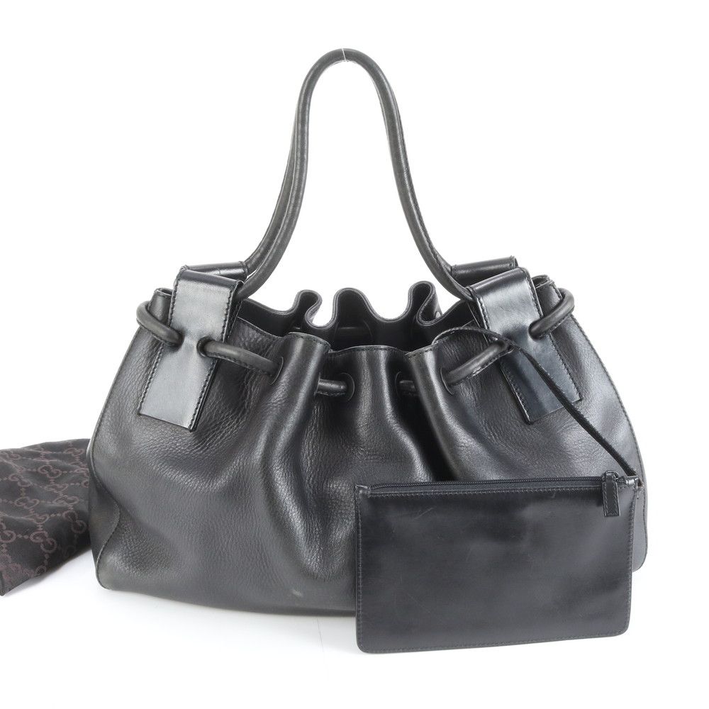 極美品 グッチ ポーチ付 101290 レザー トート バッグ 肩掛け  