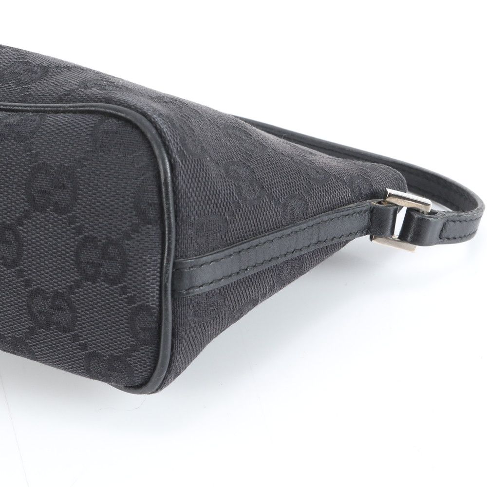r17【美品】グッチ　GGキャンバス レザー　ブラック　ウエストポーチショルダー GUCCI グッチ ウエストポーチ ggキャンバス ショルダーバッグ レザー