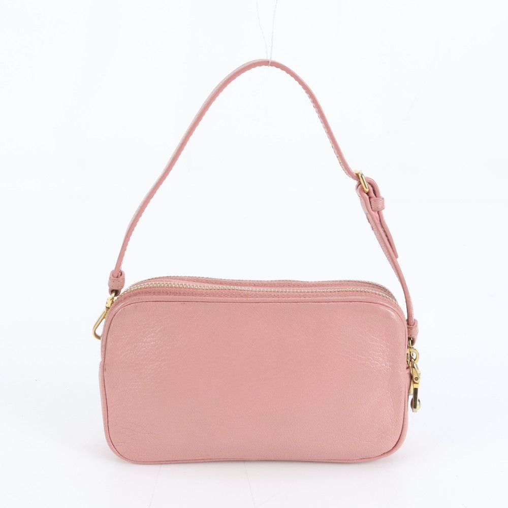 美品 ミュウミュウ マドラス レザー ハンドバッグ トート ピンク  