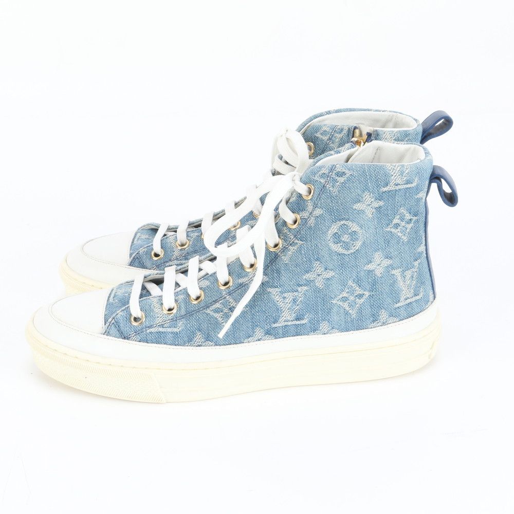 美品 ルイヴィトン モノグラム デニム ステラーライン ハイカット