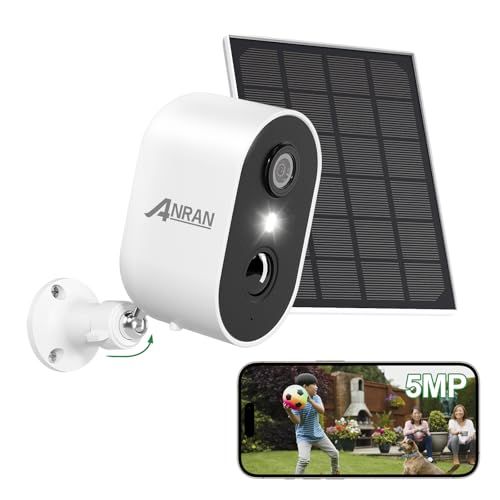 2026年強化版500万画素・電源&工事不要・録画機能】ANRAN 防犯カメラ