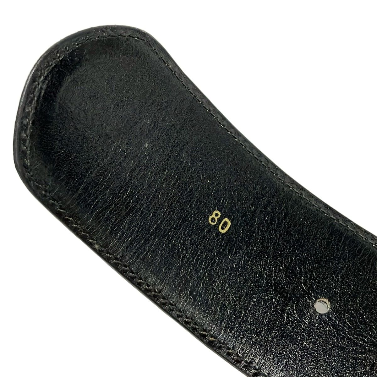 CELINE(セリーヌ) ベルト 80 - 黒×ゴールド ホースキャリッジ レザー