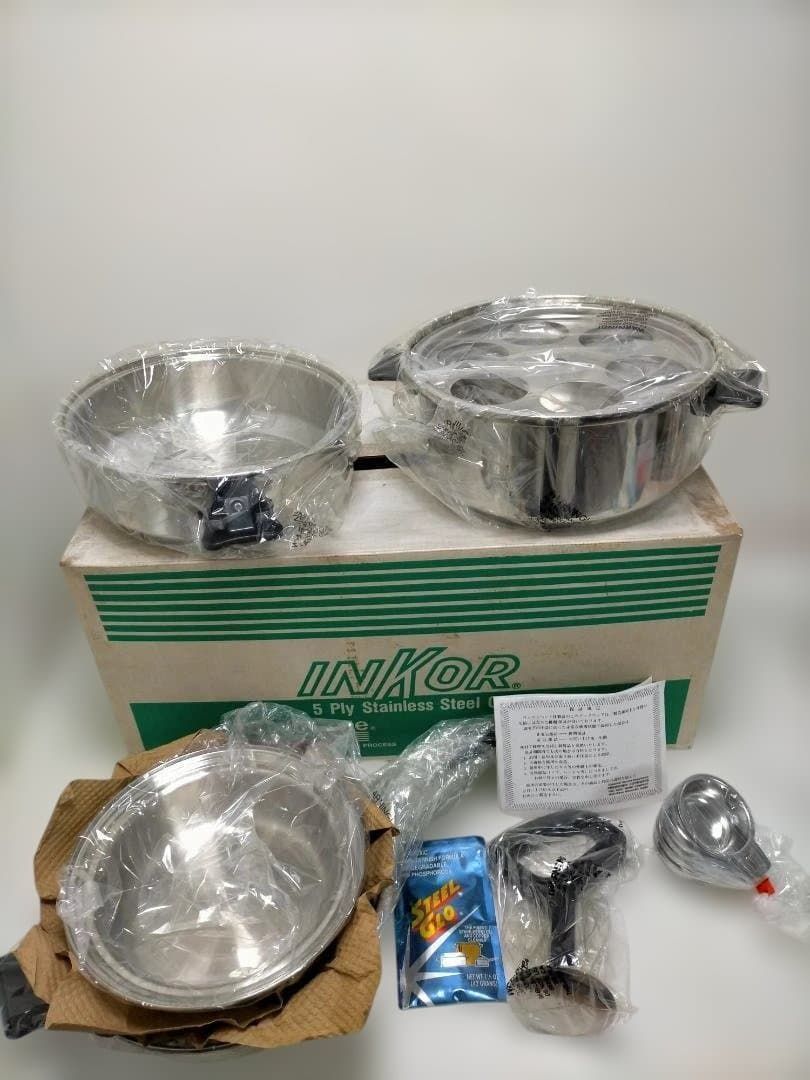 ステンレス鍋・フライパンセット新品 inkor インコア　6セット INKOR インコア ステンレス鍋セット 多層構造 マルチプライ フライパン