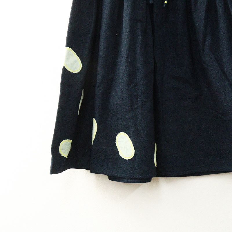 パラスパレス 十日 Pal'las Palace インディゴ ワッペン ギャザー