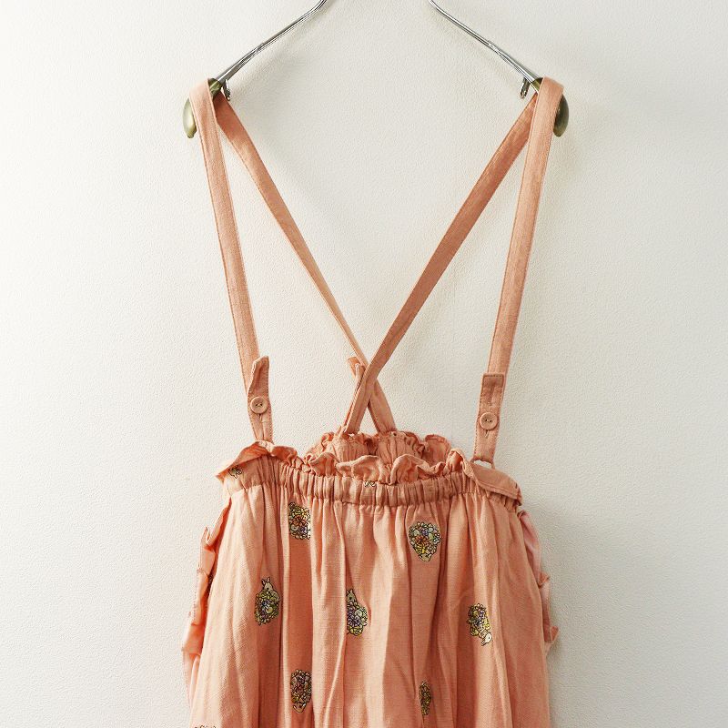 フランシュリッペ 花束うさぎ刺繍ワンピース 美品 フランシュリッペ franche lippee 花束うさぎ刺繍ジャンスカ M