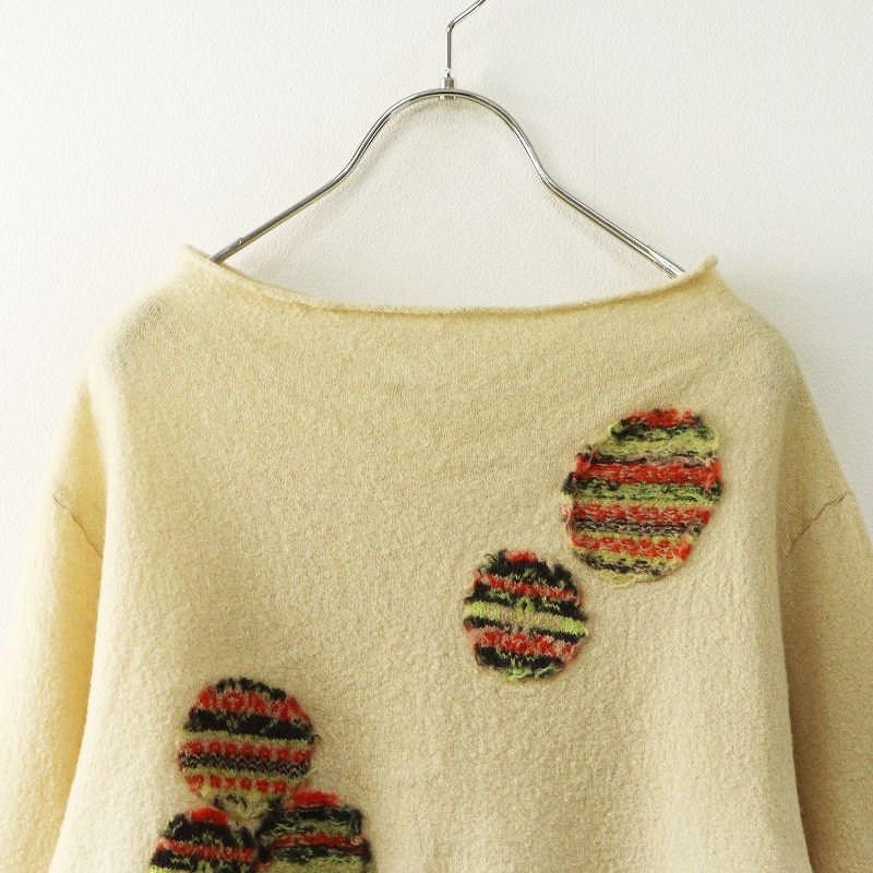 ふんわり✨慈雨 センソユニコ 変形ニットトップス モヘア調 ドット刺繍 40 ふんわり✨慈雨 センソユニコ 変形ニットトップス モヘア調 ドット刺繍