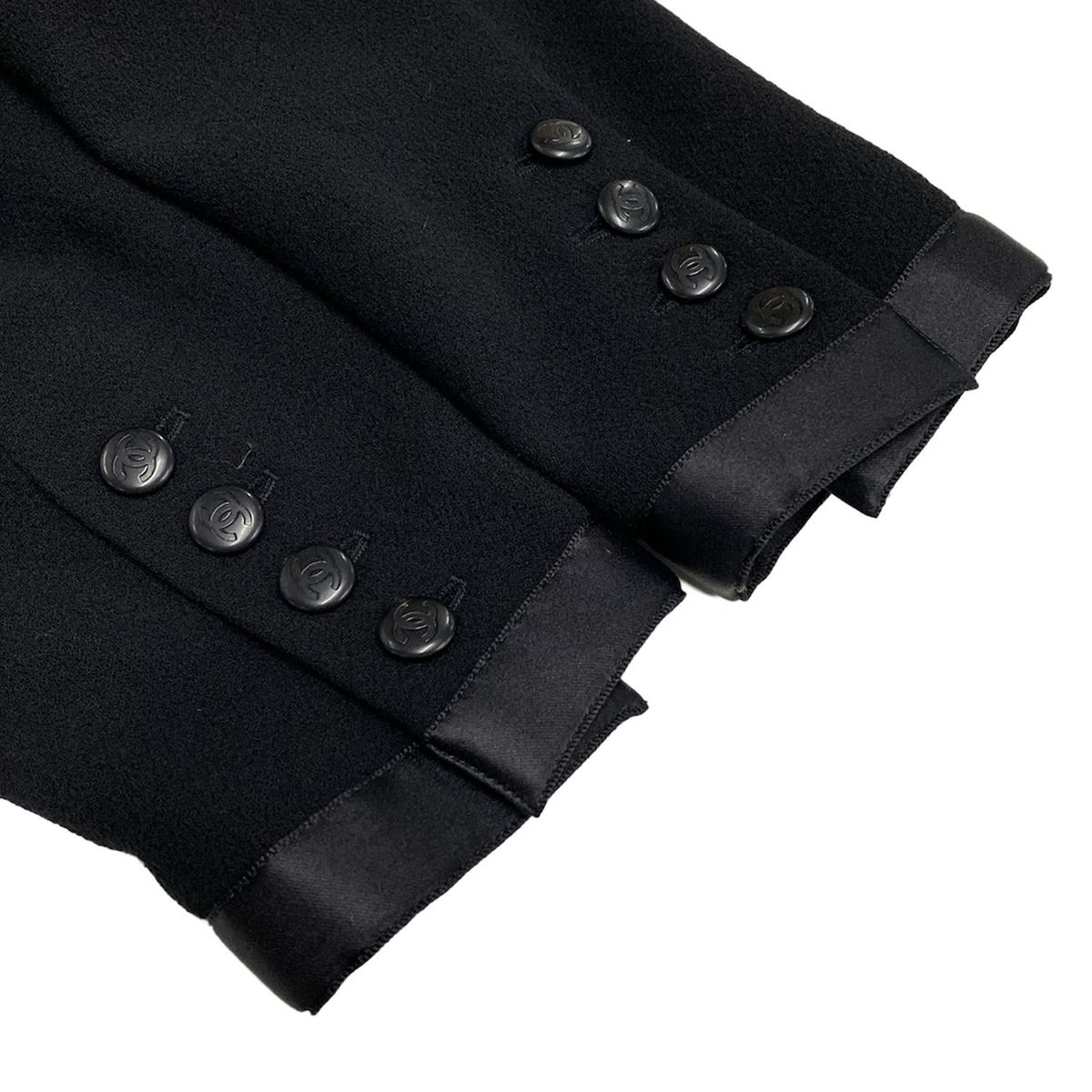 CHANEL 黒 ジャケット Mサイズ CHANEL(シャネル) ジャケット サイズ48 XL レディース美品 - P06271 黒