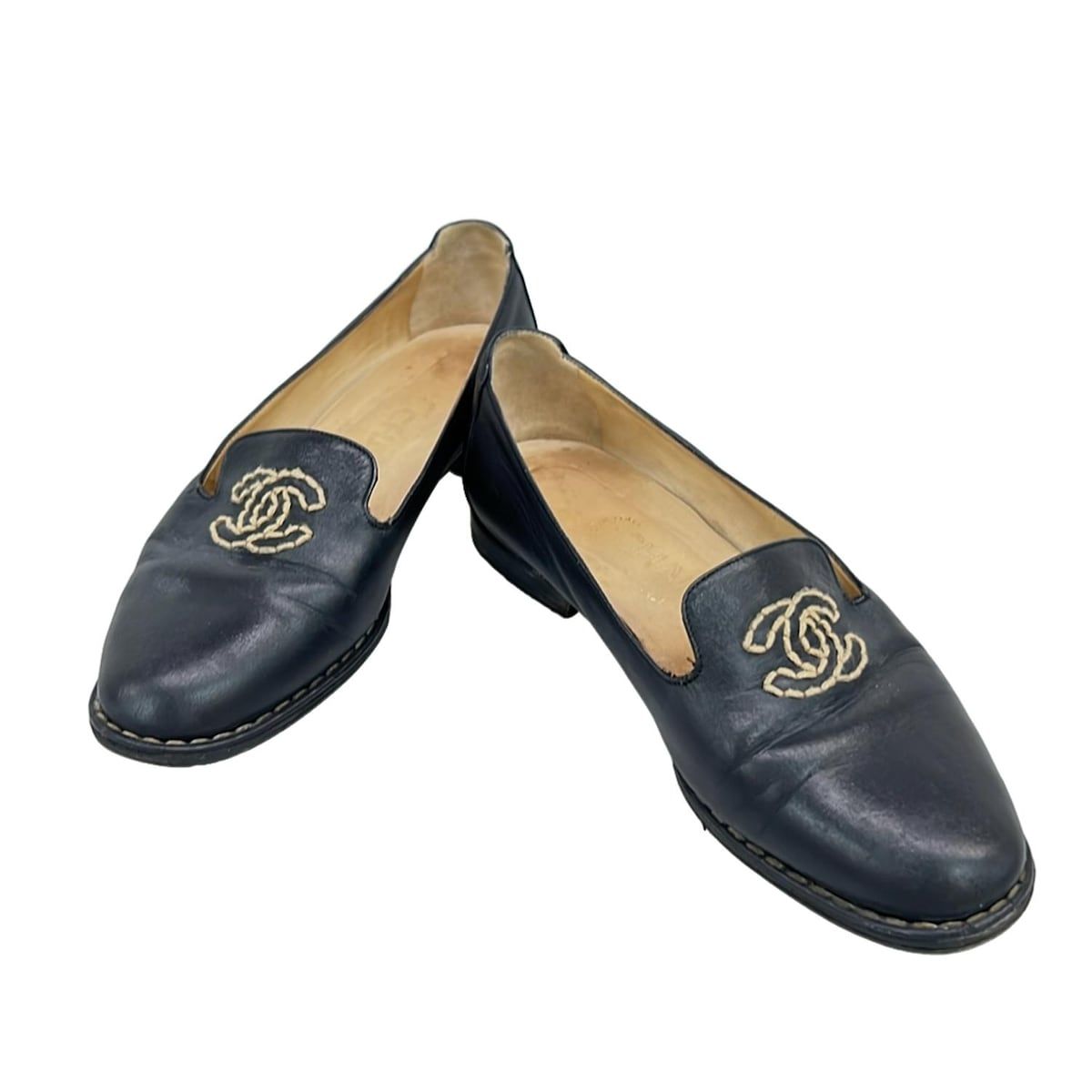 CHANEL(シャネル) フラットシューズ 35 レディース 黒 ココステッチ