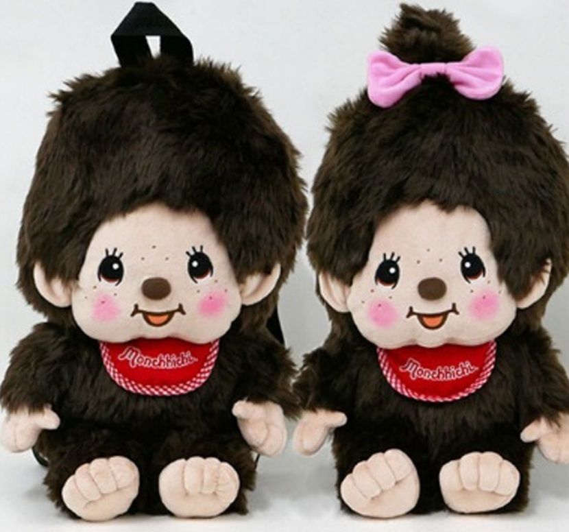 【新品未使用】モンチッチ ぬいぐるみリュック 　2袋 新品未使用】モンチッチくん モンチッチちゃん ぬいぐるみリュック 2袋