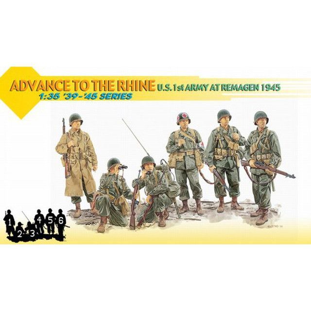 新品 ドラゴン 1/35 WW.II アメリカ第1軍兵士 ライン川 レマゲン鉄橋