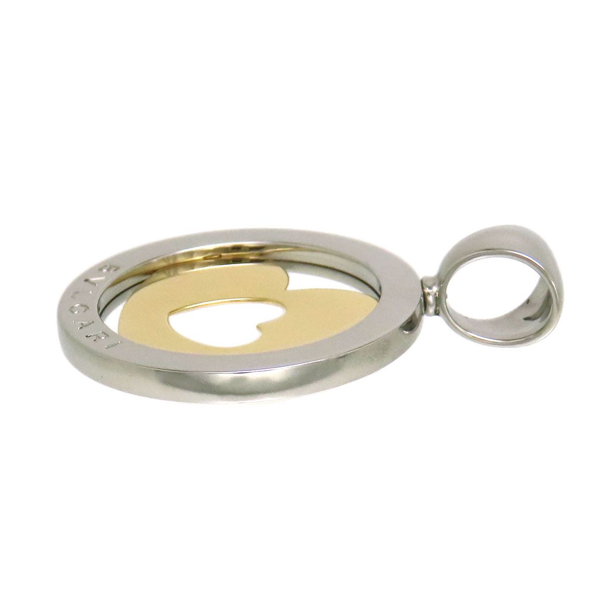 ブルガリ トンド ダブルハート ペンダントトップ STEEL AND GOLD 750