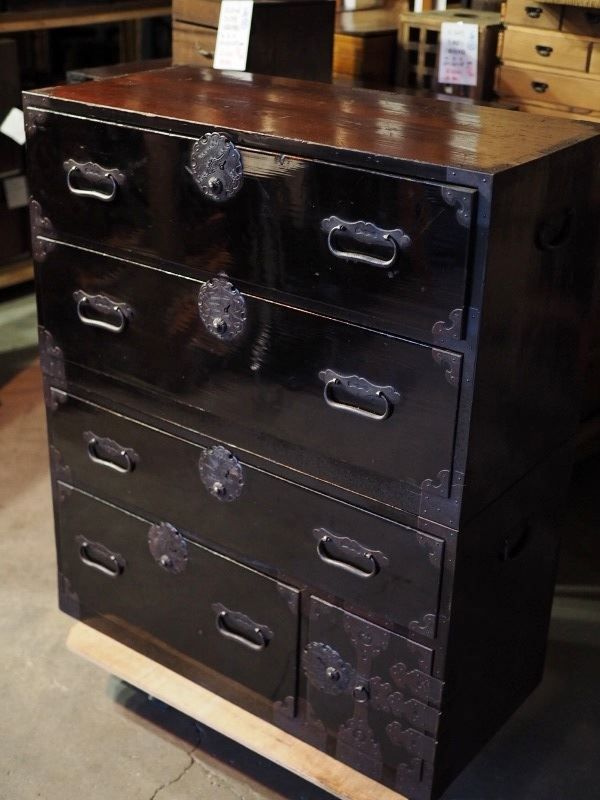 庄内時代箪笥セット アンティークチェスト 大正時代 古録展 送料無料