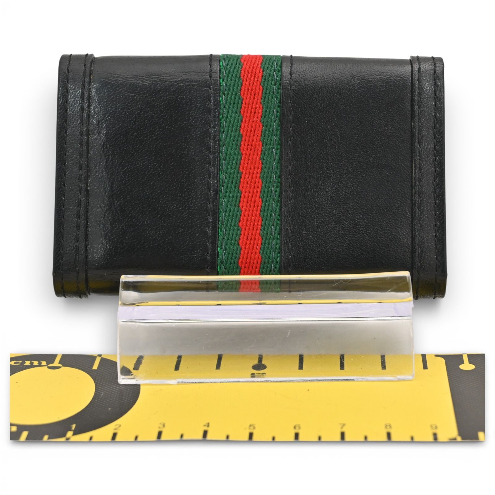 グッチ シェリーライン 6連 キーケース レザー ブラック Bランク