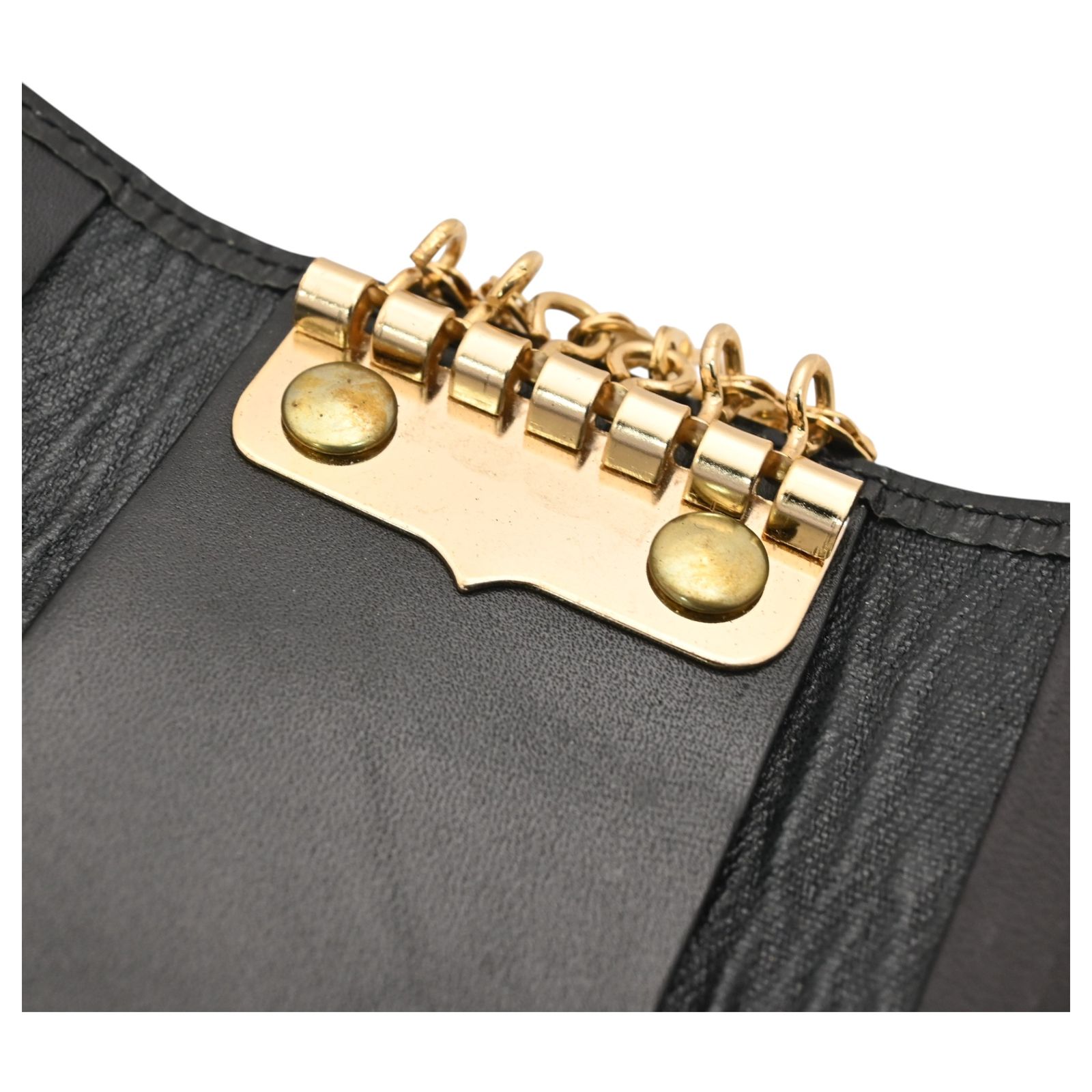 グッチ シェリーライン 6連 キーケース レザー ブラック Bランク