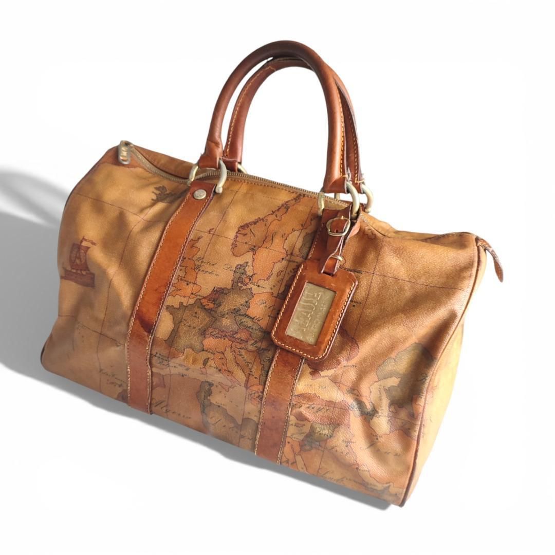 プリマクラッセ 地図柄レザー ボストンバッグ 横幅約38cm - メルカリ