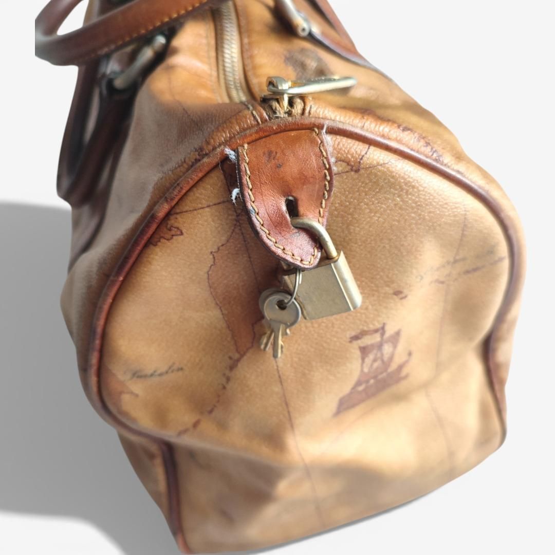 プリマクラッセ 地図柄レザー ボストンバッグ 横幅約38cm - メルカリ