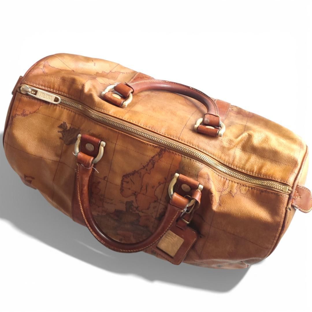 プリマクラッセ 地図柄レザー ボストンバッグ 横幅約38cm - メルカリ