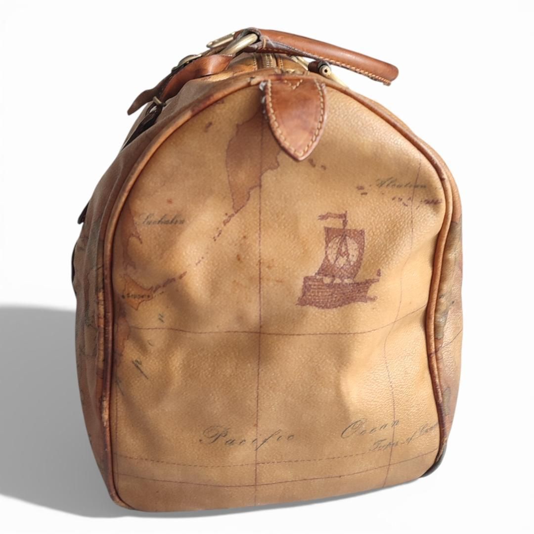 プリマクラッセ 地図柄レザー ボストンバッグ 横幅約38cm - メルカリ