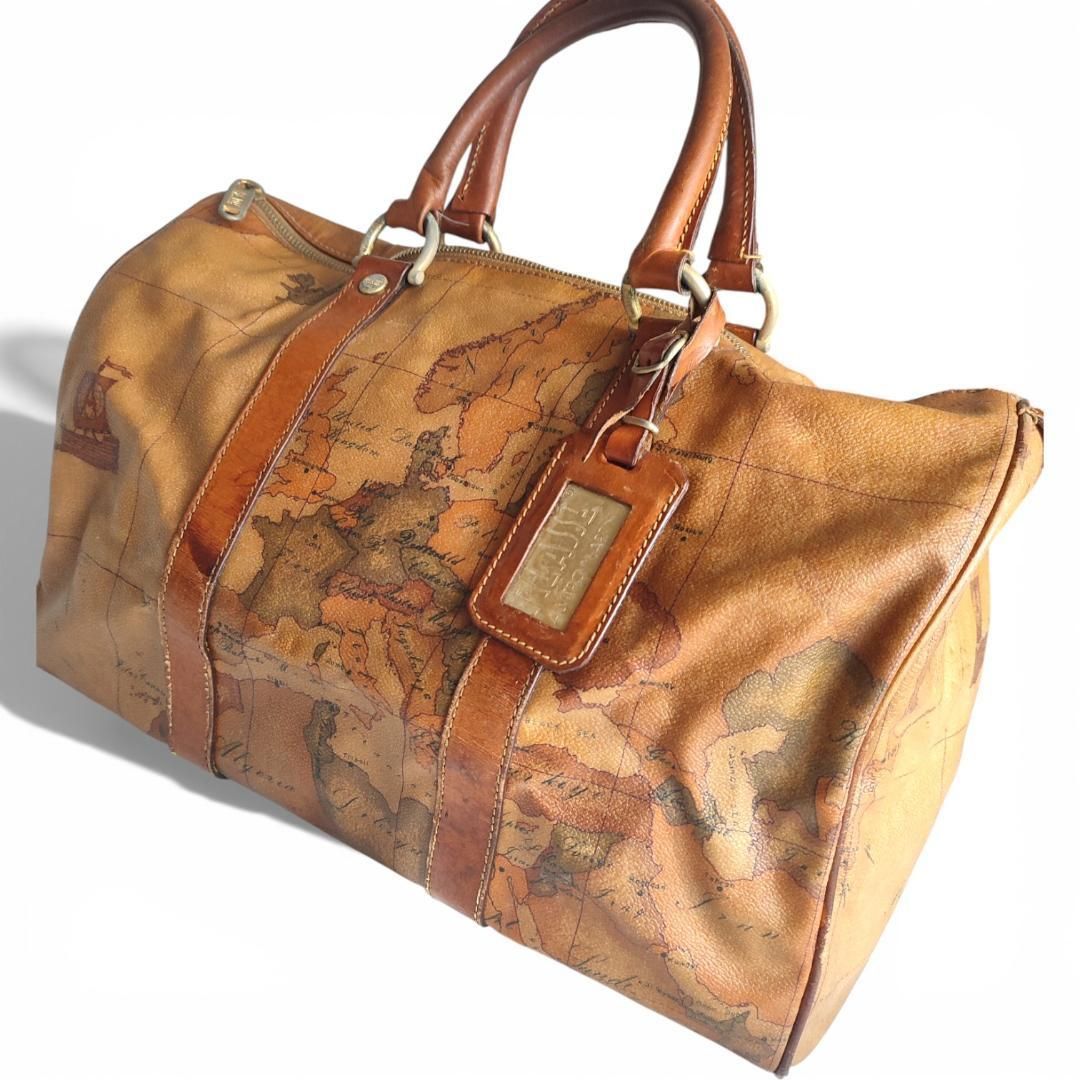 プリマクラッセ 地図柄レザー ボストンバッグ 横幅約38cm - メルカリ