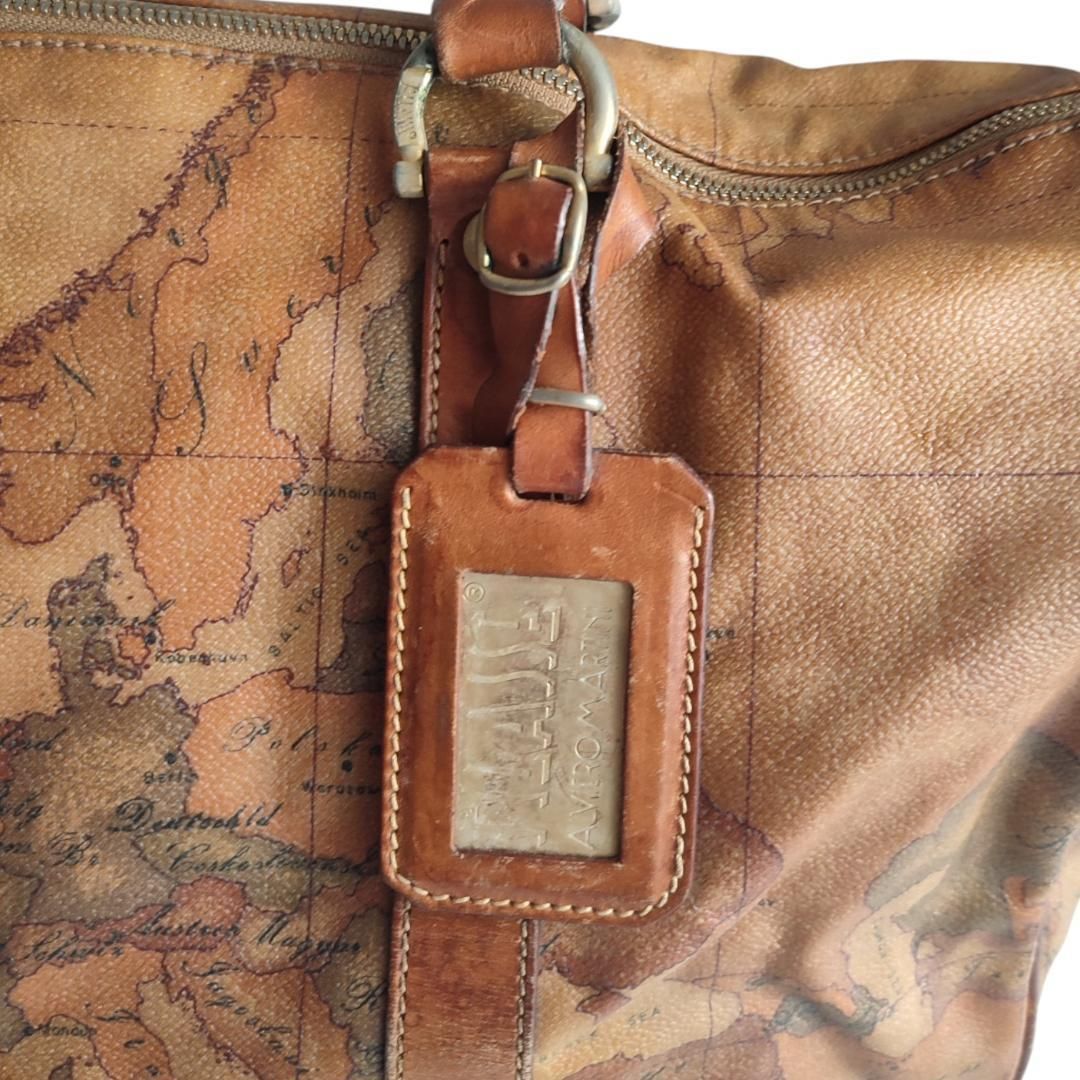 プリマクラッセ 地図柄レザー ボストンバッグ 横幅約38cm - メルカリ