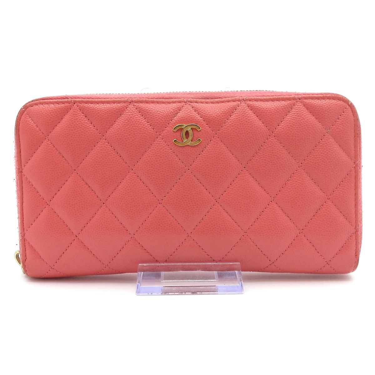 CHANEL(シャネル) 長財布 マトラッセ ピンク ココマーク/ゴールド金具