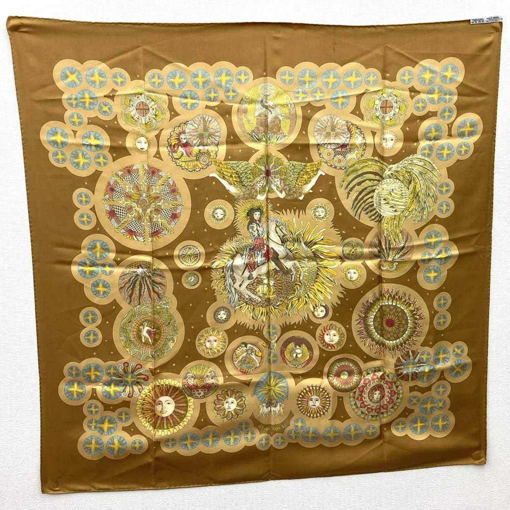 HERMES エルメス カレ90 LE ROY SOLEIL 太陽王 スカーフ シルク