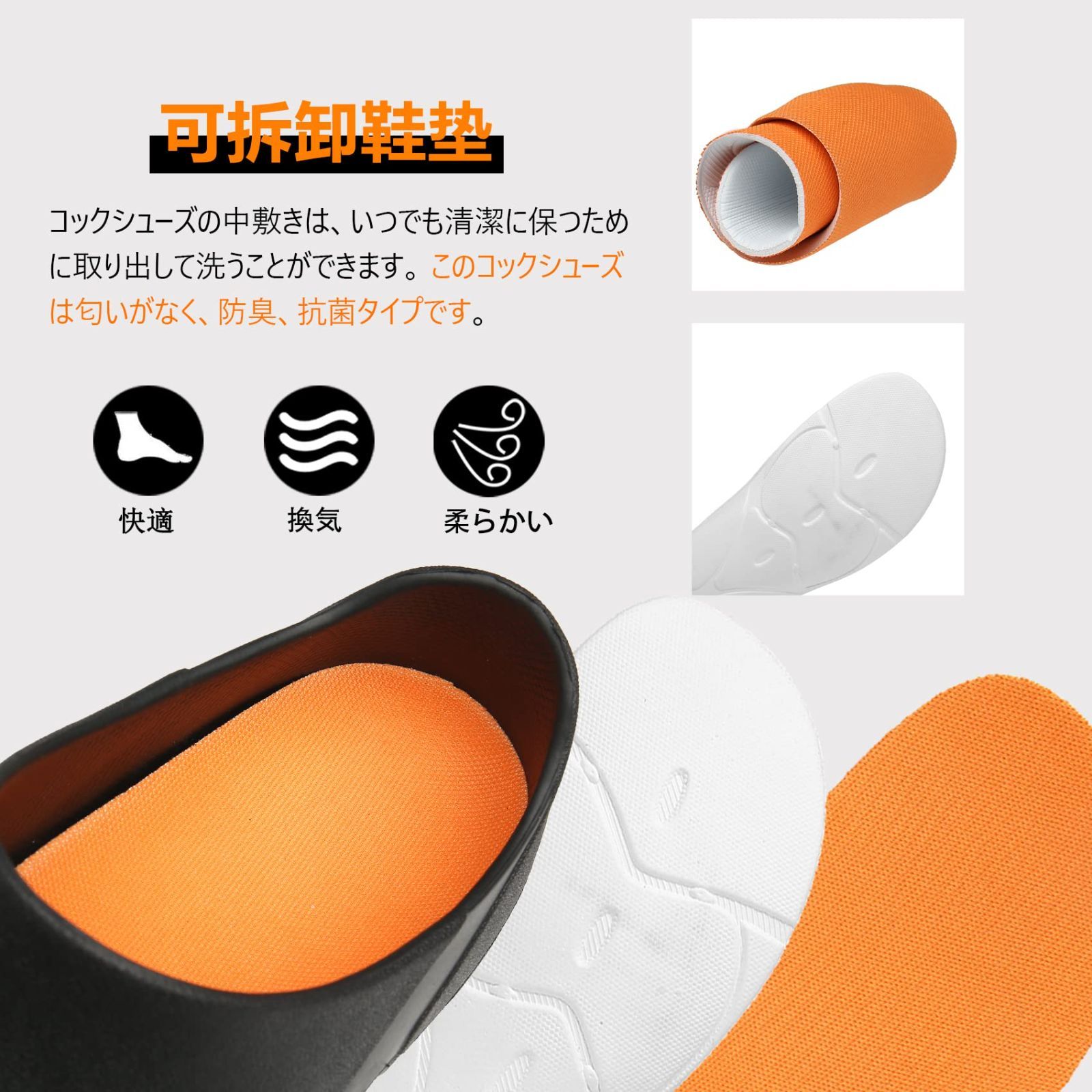 サボタイプ コックシューズ キッチンシューズ MNDM61 調理 衛生靴 耐油性 厨房 食品工場 飲食店 キッチン ホール 丸洗い 厨房 食品加工  工場 サボサンダル スリッポン 履きやすい プラスサイズの男性用滑り止め作業靴、 スリッポンファッションキッチンとシェフの滑り止め衝撃吸収作業靴、 快適で ガーデンワーククロッ