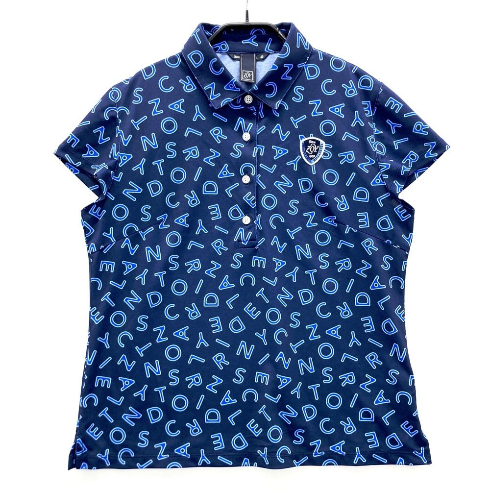 サイズ：40 ZOY ゾーイ 半袖ポロシャツ 総柄 ネイビー系 [240101592811