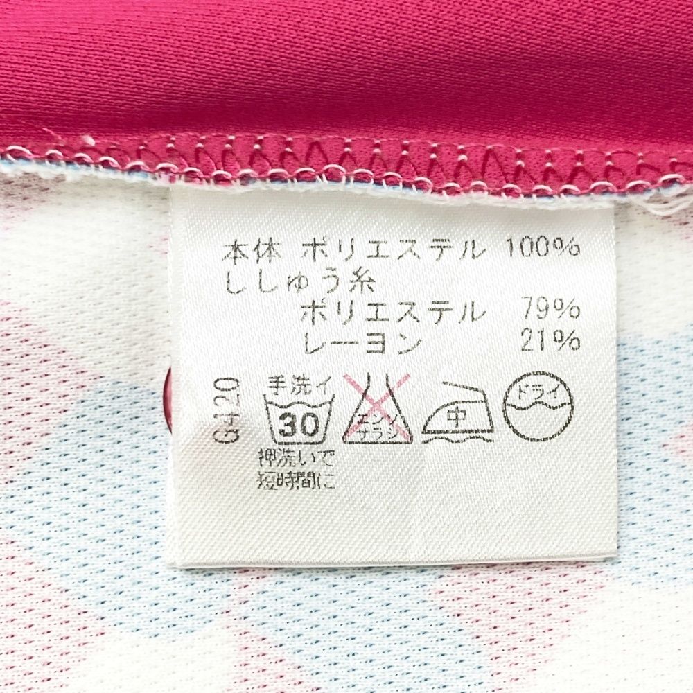 サイズ：40 VIVA HEART ビバハート 半袖ポロシャツ ハート総柄 ピンク