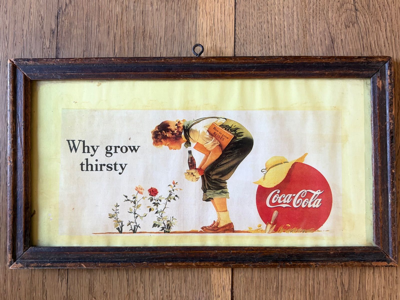フランスアンティーク コカコーラの額装 ポスター フレーム付き【860