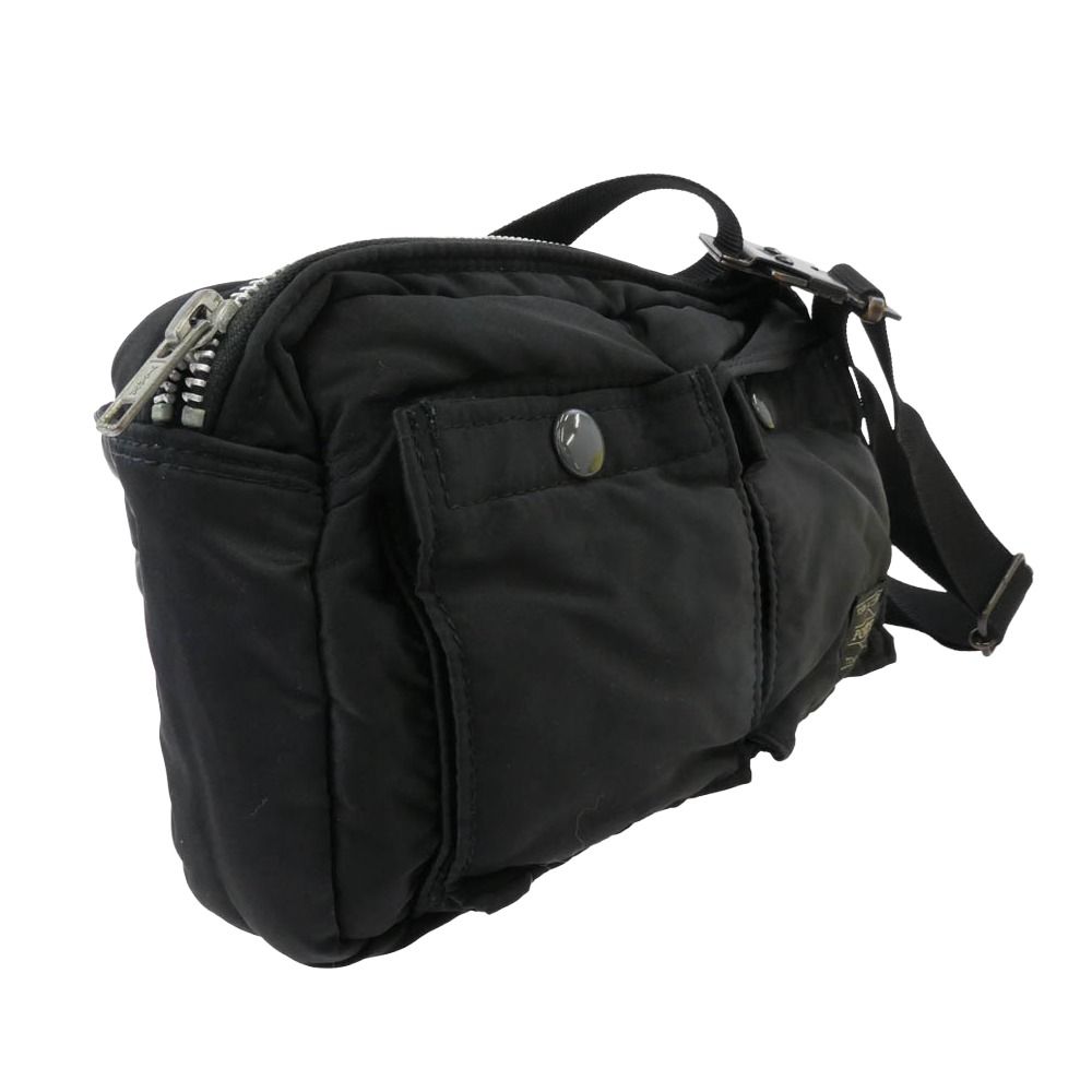 【PORTER ポータータンカー コブラバックル　ウエストバッグ ブラック】美品 PORTER ポーター TANKER WAIST BAG ナイロン コブラバックル タンカー