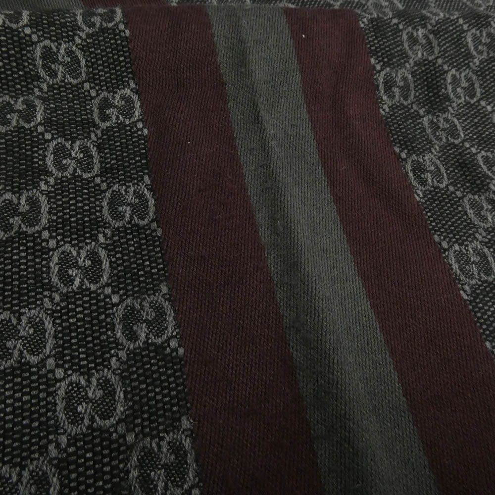 GUCCI グッチ GG ウール シルク ストール ダークグレー系【中古