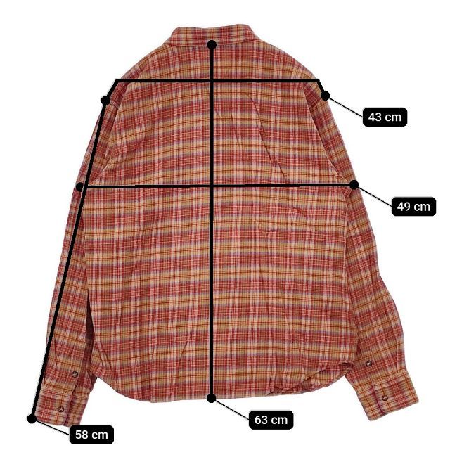 Mademoiselle NONNON チェック ネル コットン 長袖シャツ レッド