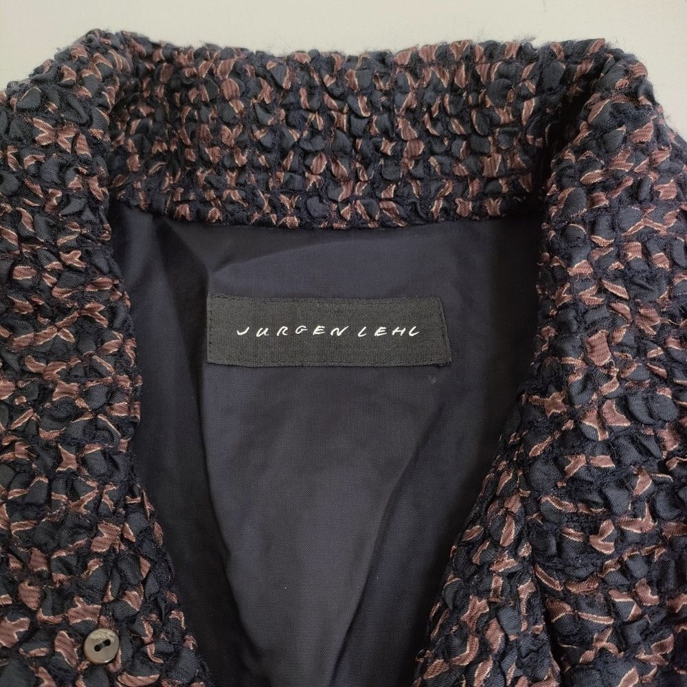 JURGEN LEHL ウールシルク スタンドカラー J0103FC232 コート ネイビー