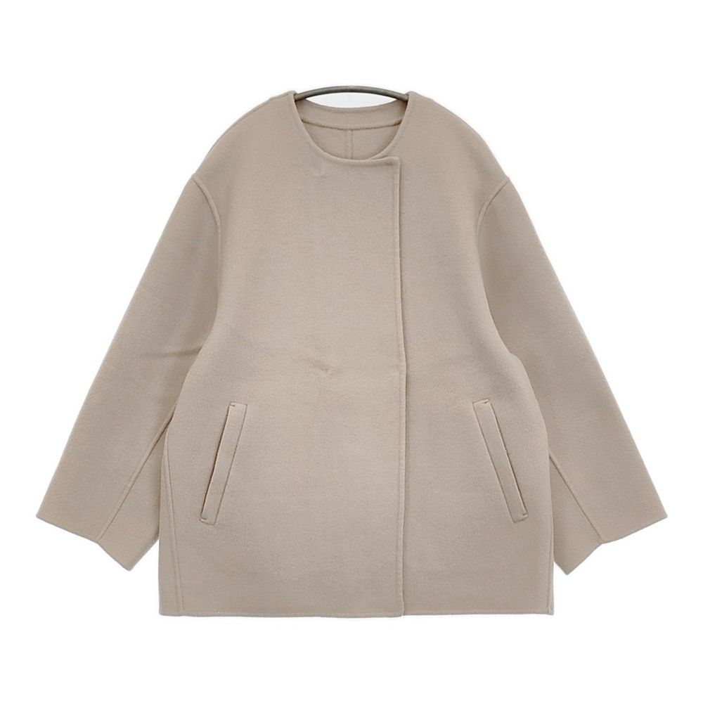 未使用タグ付き　souple woolダブルフェイスノーカラーコート souple woolダブルフェイスノーカラーコート（ノーカラーコート