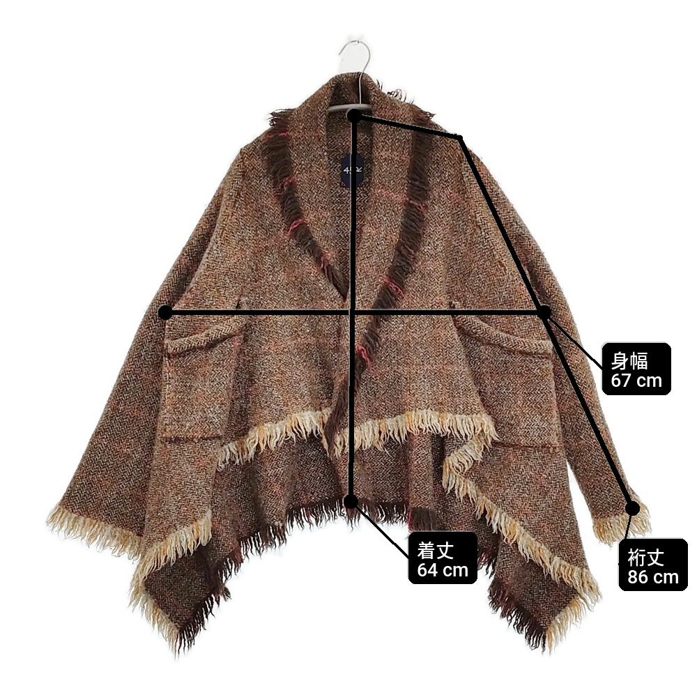 45R/45rpm インドメリノのポンチョショート 定価68200円 コンチョ