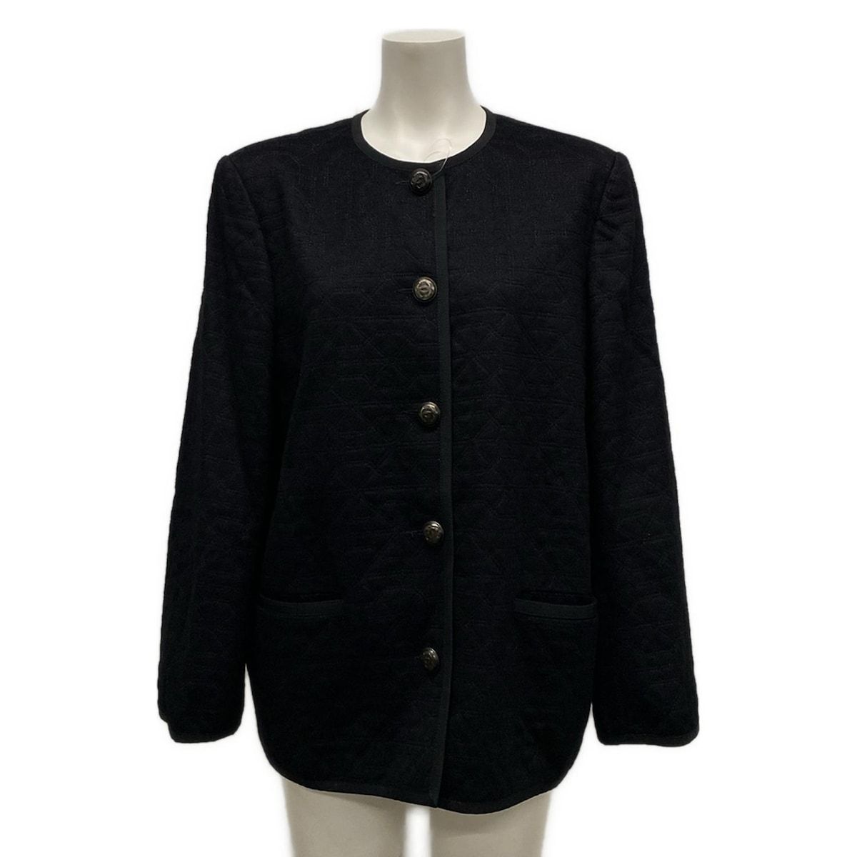 size38 シャネル　CHANEL　ノーカラージャケット　ブラック CHANEL（シャネル） ブランドオフ その他 ノーカラージャケット 中古